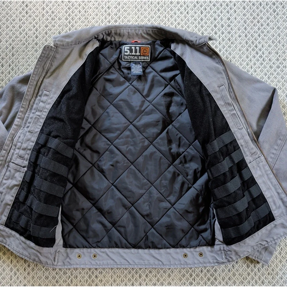 5.11 Tactical Series Torrent Molle Twill Gray Jacket Coat Packable Size XS EUC